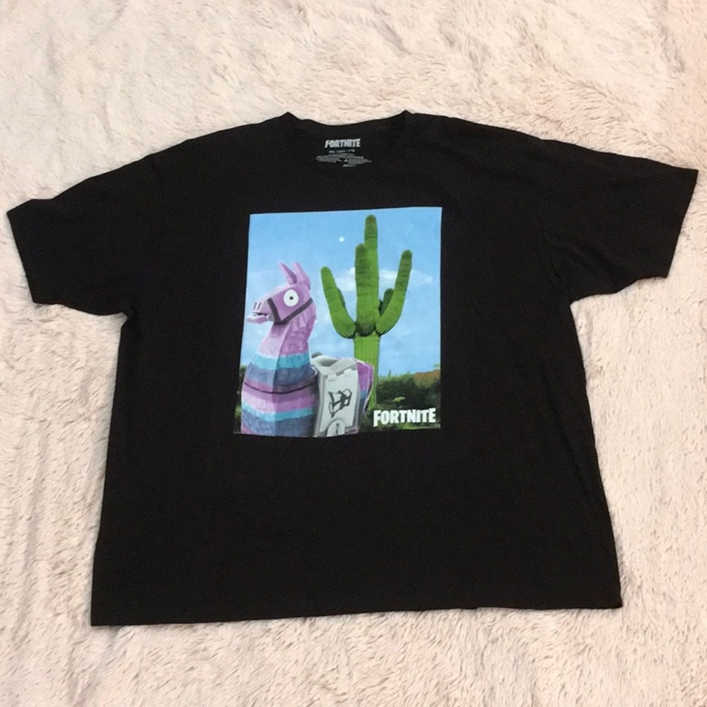 Fortnite ‘Llama Piñata Cactus Logo’ Black T-Shirt.